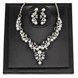Pearl Rhinestone Necklace & Earrings