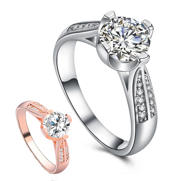 Flower Crystal Wedding Ring For Women