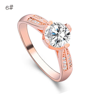 Flower Crystal Wedding Ring For Women